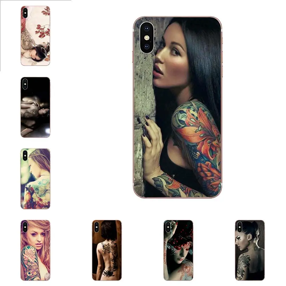 

For Huawei P7 P8 P9 P10 P20 P30 Lite Mini Plus Pro Y9 Prime P Smart Z 2018 2019 TPU Print Capa Sexy Tattoo Naked Nude Girl