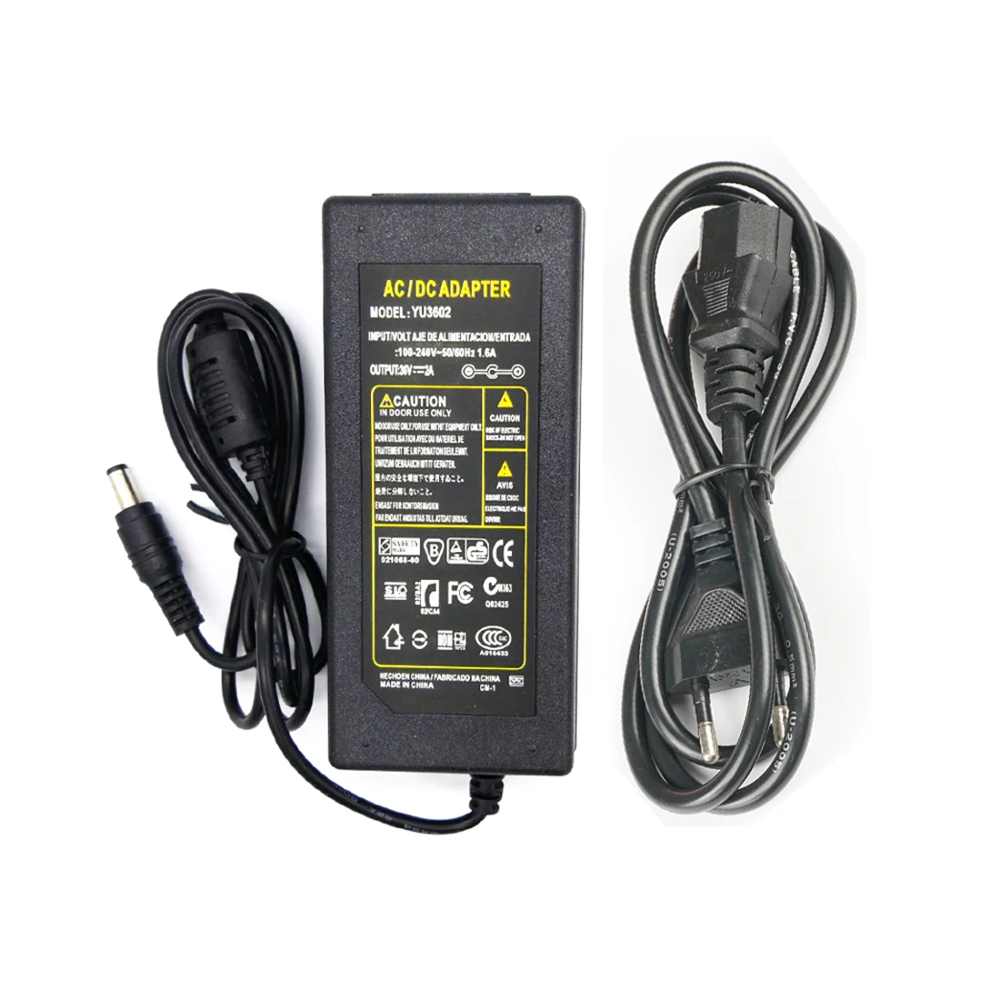 36V 2A блок питания, 72W AC DC адаптер питания зарядное устройство трансформатор для светодиодных Stip ламп, увлажнитель, ЖК-монитор, электроинструменты
