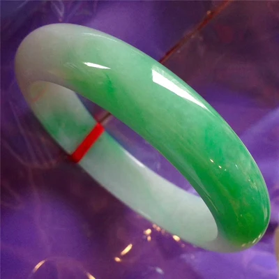 

zheru jewelry natural Burmese jade 54-64mm green two-tone bracelet elegant princess jewelry send mother to girlfriend