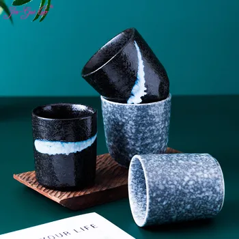

JIA-GUI LUO 220ml 250ml Japanese Style Teacup Water Cup Stoneware Ceramic Tea cup Hand-painted Teacups Cuisine Drinkware I025