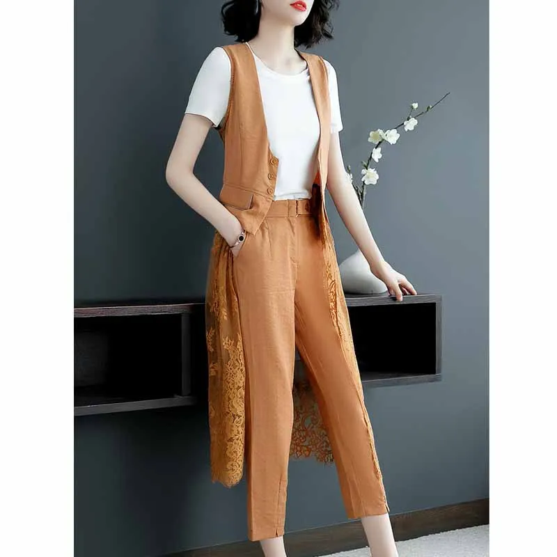 

2019 New Style Spring And Summer Online Celebrity Set Fashion Western Style France Non-mainstream Very Fairy Lace Three-piece Se