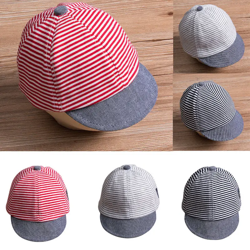 

Summer Fashion Casual Cute Newborn Baby Girl Boy Hat Striped Sun Cap Cotton Beret Hat Outfit Everyday 3 Style