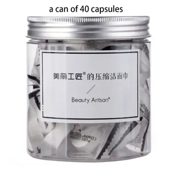 

40Pcs/Box Travel Portable Non-Woven Compressed Towel Disposable Outdoor Cloth Wipes Tablet Capsules Paper Tissue Beauty Tool