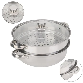 

28CM Stainless Steel Single Layer Stockpot Hotpot Food Steamer Pot Cookware Household Cooking Gas Stove Steam Pot
