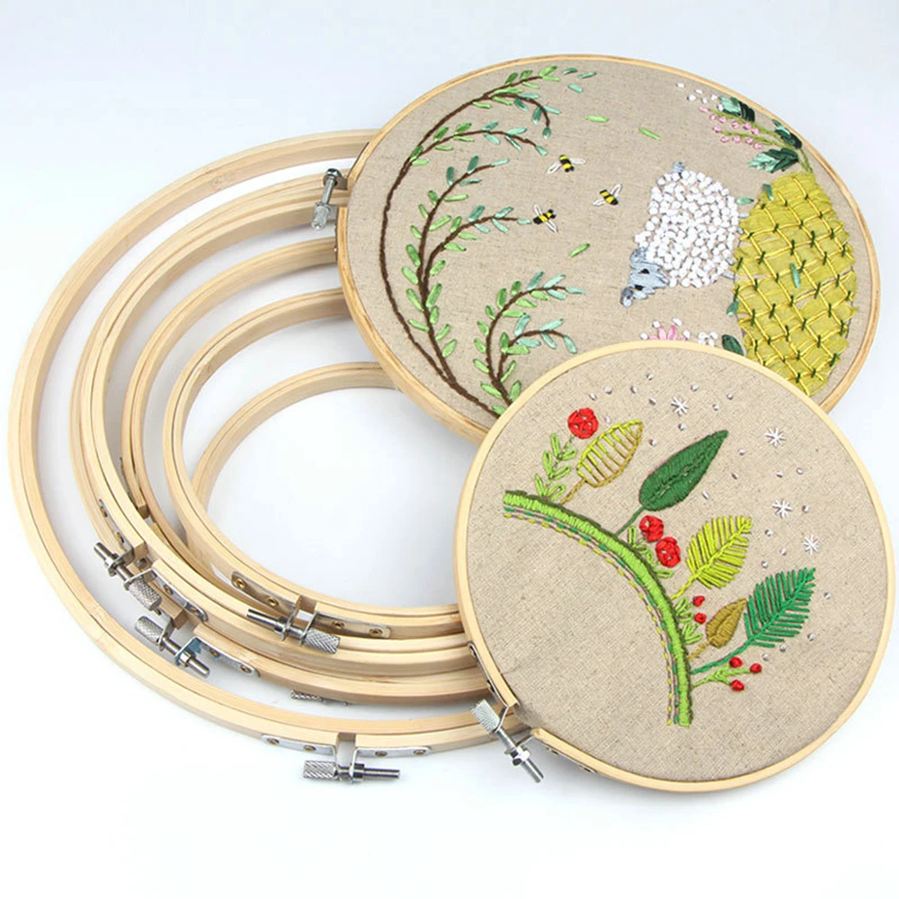 10/20 PCS 9 Inch Round Circle Cross Stitch Bamboo Wooden Embroidery Craft Hoops