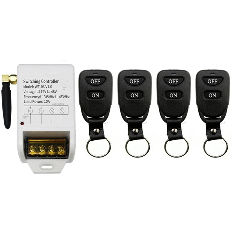 

DC12V-48V 1CH 1 CH 30A Remote Control Light Switch Relay Output Radio Receiver Module and Belt buckle Transmitter Can Time delay