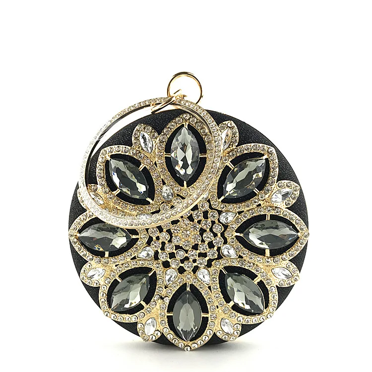 Стильная круглая инкрустированная бриллиантами дамская сумка, одноплечная дамская сумка вечерние платья