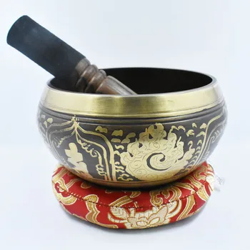

Tibetan Singing Bowls with Water Boiling Mantra OM Bowls for Yoga Meditation