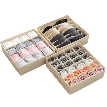 

7/16/24 Grids Underwear Storage Box Foldable Drawer Divider Bras Socks Washable Boxes Multifunctional Home Storage Organizer