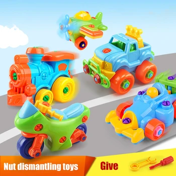 

Disassembly Engineering Vehicle Detachable Multi-functional Assembly Car Classical Toy Car Train Gifts for Kids
