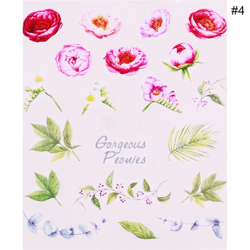 Nail Water Decals Colorful Flowers Butterfly Mixed Patterns Beauty Design Nail Art DIY Decoration Transfer Stickers Paper - Цвет: 11