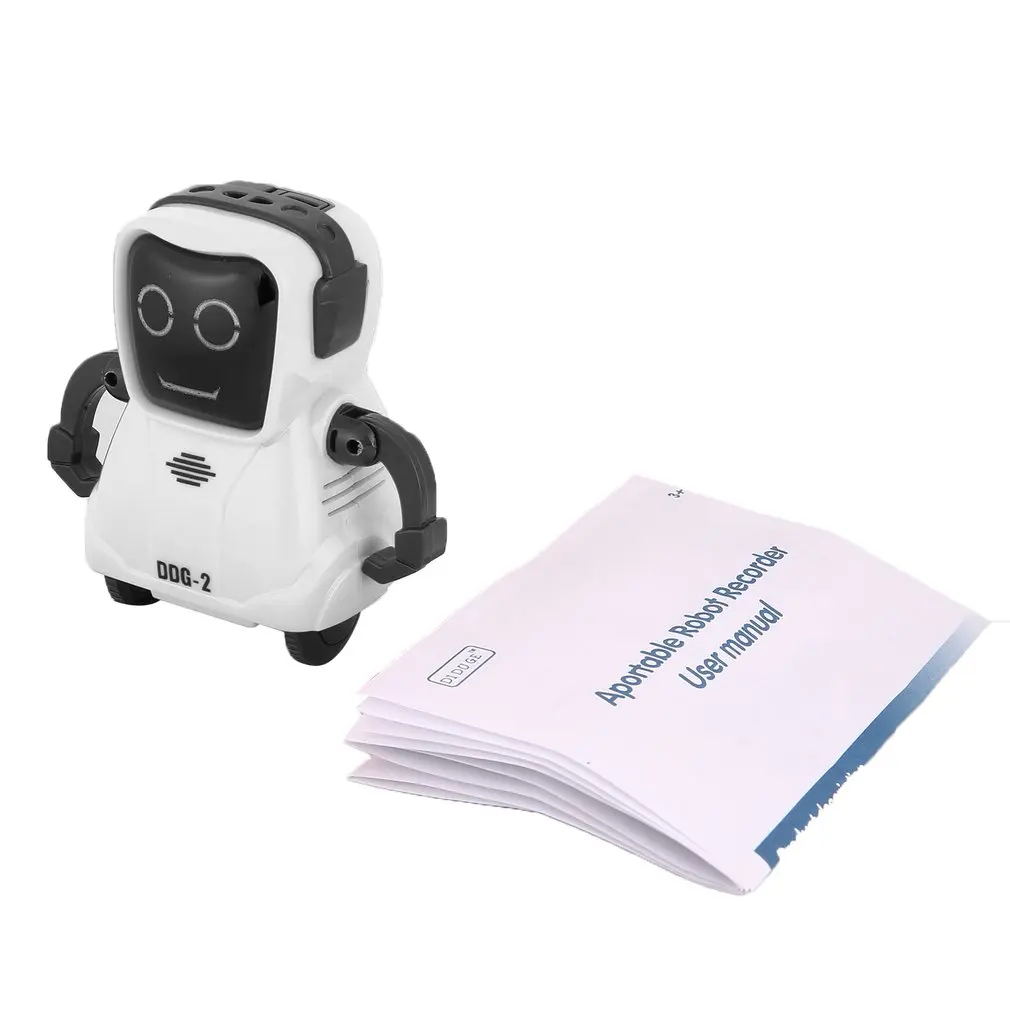DDG-2 Intelligent Smart Mini Pocket Voice Recording RC Robot Recorder Freely Wheeling 360 Rotation Arm Toys for Kids Gift