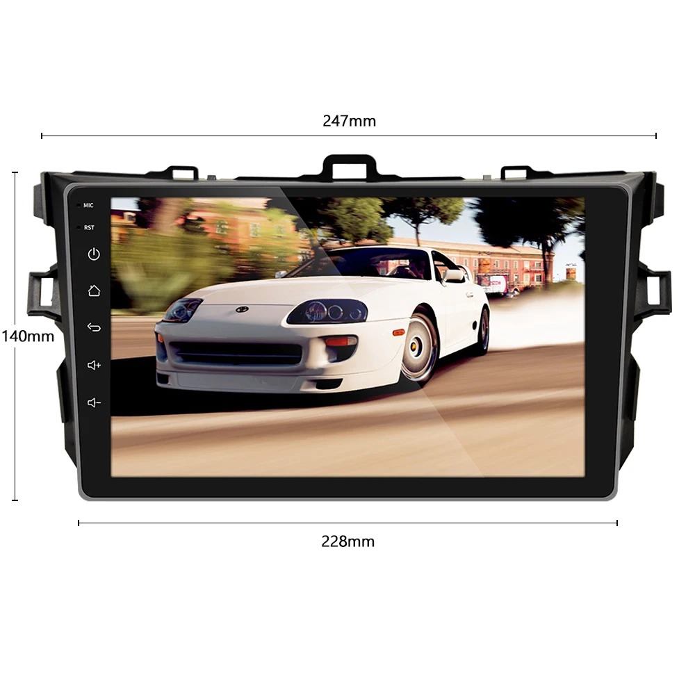 Автомагнитола Podofo 9 дюймов Android 8 12 Din для Toyota Corolla 2006 2007 2008 2009 2010 2011 2012 GPS навигация