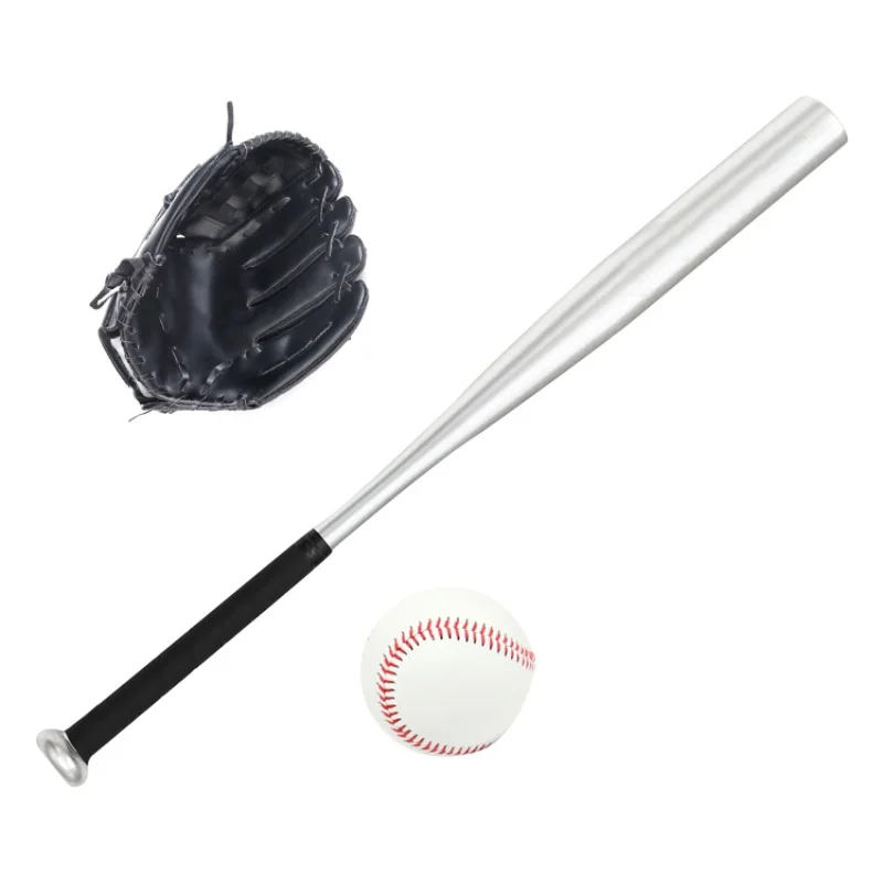 Спортивные бита для Софтбола, Перчатки для фитнеса, мяч, набор, Детские алюминиевые бейсбольные перчатки летучая мышь, бейсбол с коричневыми перчатками - Цвет: B