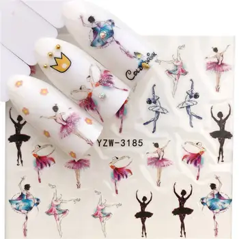

FWC 1 Sheet Nail Art Water Decal Dancer/ballet Nail Sliders Decor Tips Nail Pattern Sticker For Nail Beauty Care