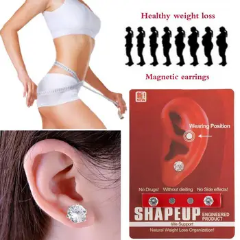 

1 Pair Slimming Earrings Big Crystal Shiny Stimulate Therapy Acupoint Magnet Biomagnetic Earring Stud Loss Products Weight H6T0