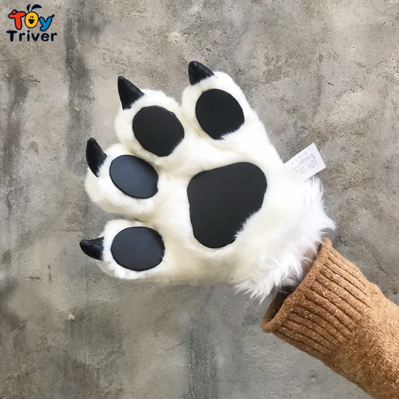 1pc Tiger Leopard Dinosaur Wolf Panda Paw Claw Plush Toy Hand Puppet Glove Cosplay Party Costume 1 1pc Tiger Leopard Dinosaur Wolf Panda Paw Claw Plush Toy Hand Puppet Glove Cosplay Party Costume 4