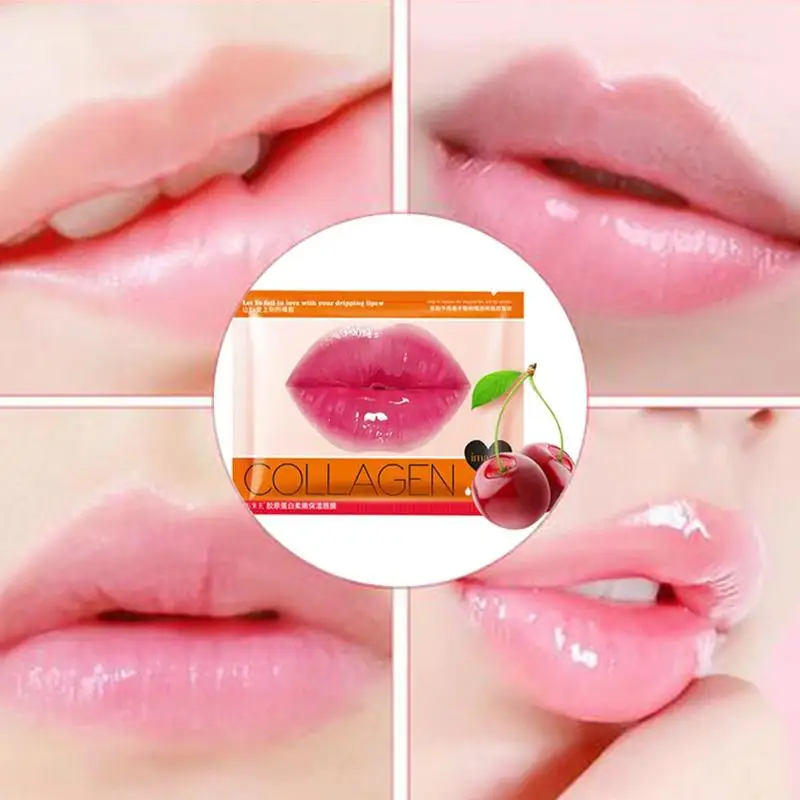 Crystal Collagen Lip Plumper Mask Honey Lip Mask Pads Enhancer Patch Care Aging Anti Gel Lips Scrub Moisture H6O0