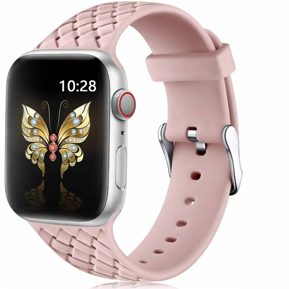 Ремешок для часов Apple Watch 5 4 3 2 1 ремешок 44 мм 40 iwatch 42 38 тканый узор браслет | Наручные
