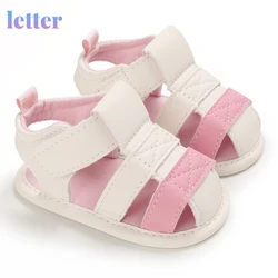 Sandalias de verano para niños de 0 a 18M, zapatos de cuna para bebés, zapatos de suela suave con gancho sólido, sandalias informales para niños