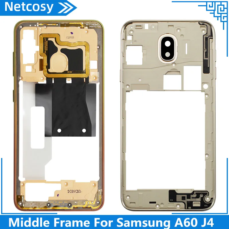 For Galaxy A60 Middle Frame Plate Bezel Housing Cover For Samsung J4 Middle Frame Plate Bezel Housing Cover Replacement
