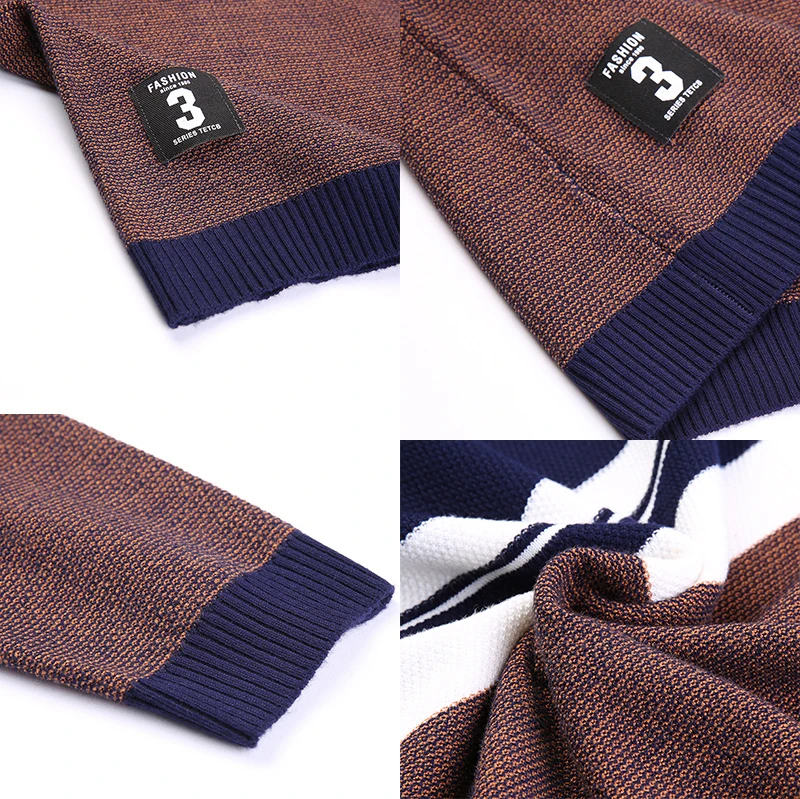 Flash Sale TFETTERS 2019 Autumn Casual Men's Sweater Men's O-neck Striped Slim Fit Knittwear Mens Sweaters Pullovers Mens Pullover Neck