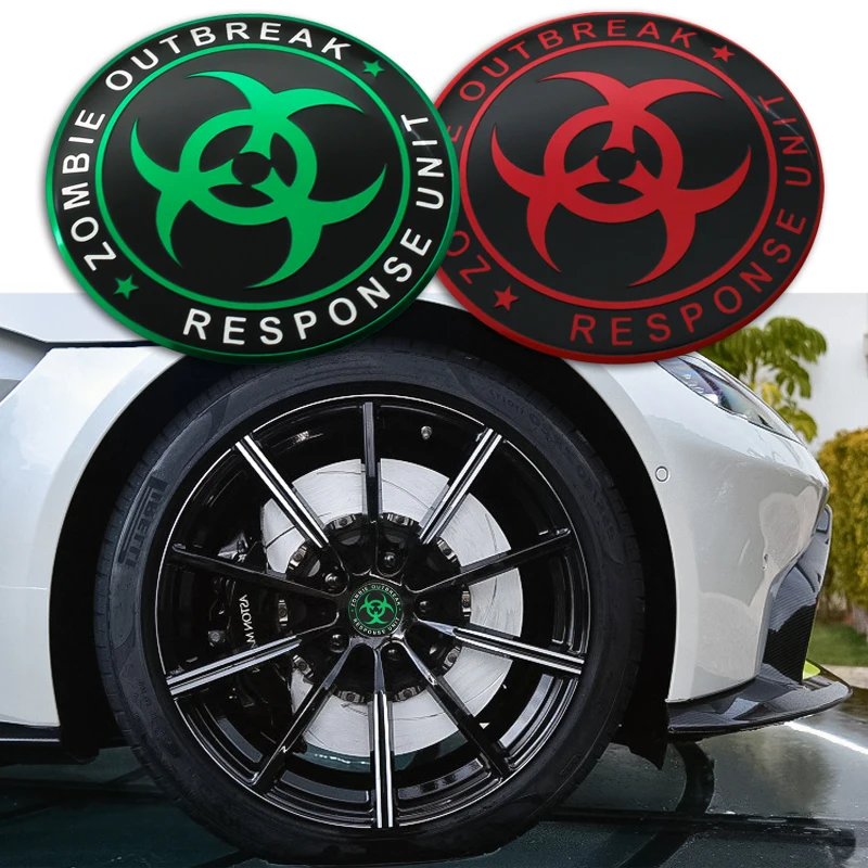 4pcs 56mm Car badge Emblem Zombie Outbreak Response Team Biohazard ...