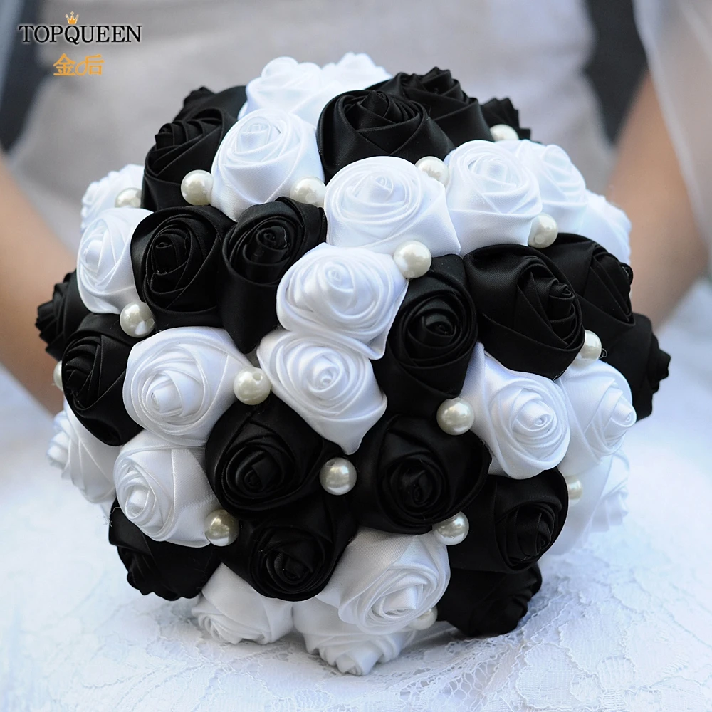 TOPQUEEN F4-BK модный букет невесты с брошью букеты для роскошные искусственные цветы