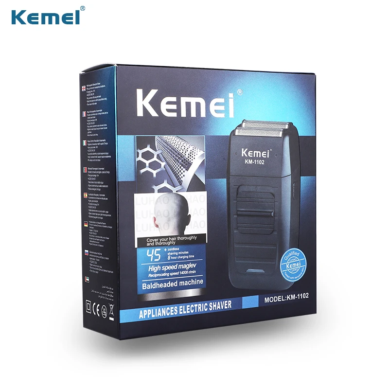 Kemei 1102 перезаряжаемая простая электробритва, Бритва для мужчин, машинка для стрижки волос, триммер для бороды, бритвенный станок для Бразилии
