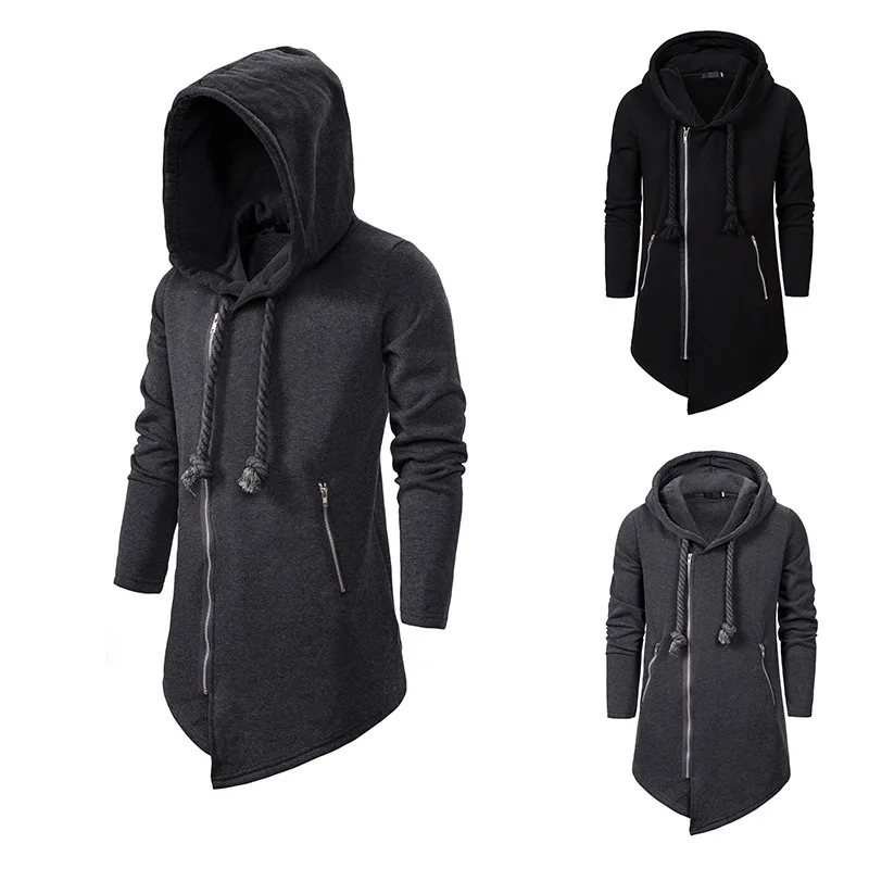 Zipper Hoodies men Dark EU size M-XXL Sweatercoat Loose Coat Sweatershirt long sleeve black gray Hooded jacket Zipper Hoodies men Dark EU size M-XXL Sweatercoat Loose Coat Sweatershirt long sleeve black gray Hooded jacket