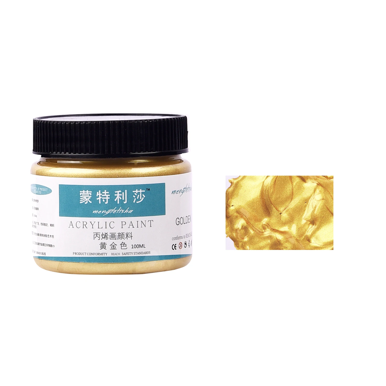 100ML METALLIC PEARL Acrylic Paint Gold Silver Resin Pigments for