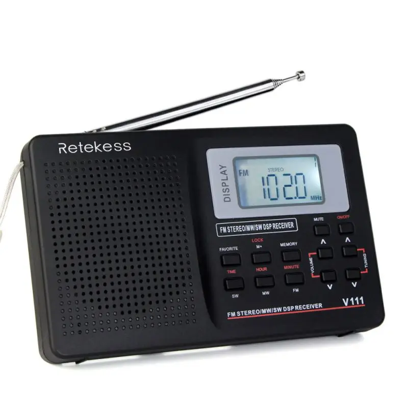 Открытый Портативный полный диапазон FM/SW радио, персональный карманный светодиодный с подсветкой стерео радио с наушником