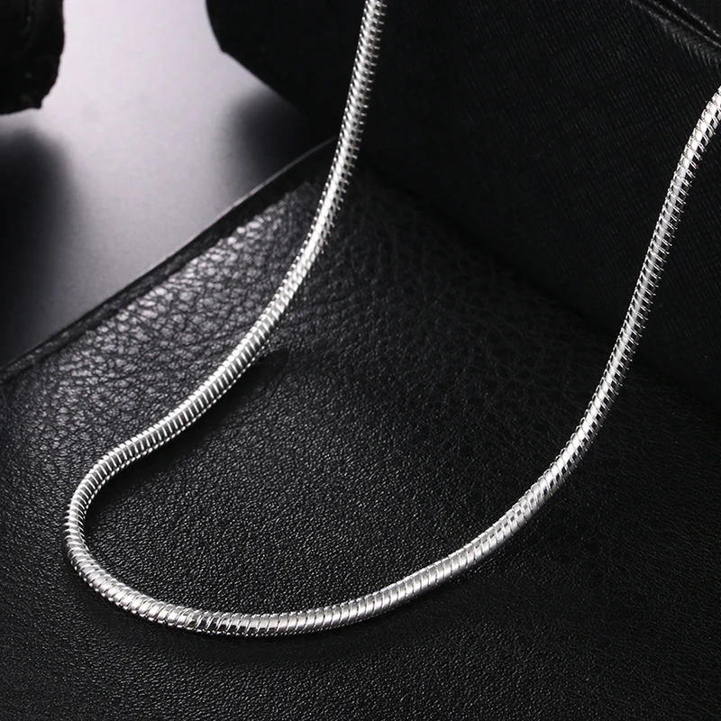 925 Silver 1MM/2MM/3MM Snake Chain Necklace For Men Women Silver Necklaces Fashion Jewelry 2
