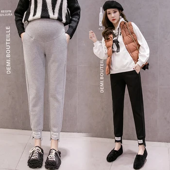 

807# 2020 Autumn Cotton Maternity Pants Sports Casual Pants Clothes for Pregnant Women Fall Pregnancy Adjustable Belly Trousers