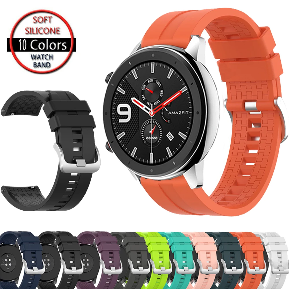 

Strap for Huami Amazfit GTR 47MM Bracelet Band Silicone Sport Replacement Wristband for Xiaomi Huami Amazfit Pace/Stratos 2 2s