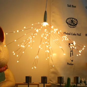 

New Hot Outdoor LED Solar Fireworks Lights 200 LEDs Waterproof Flash String Light For Garden Patio Christmas Holiday Decoration