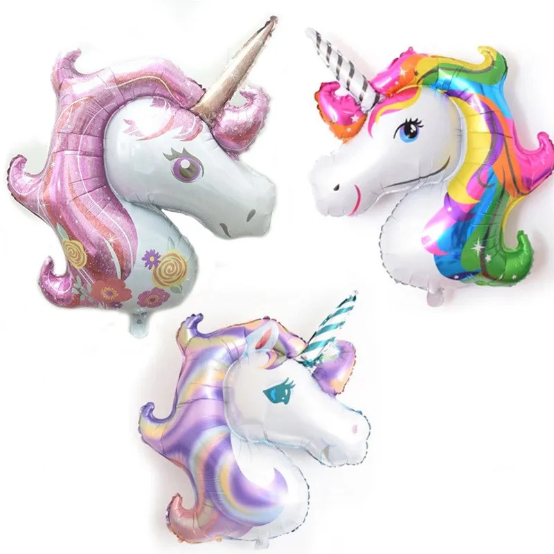 

Birthday Party Decorations kids Foil Horse Balloons New Latex Unicorn Balloon Party Supplies Wedding Baby Shower Decor Rainbow