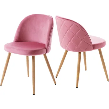 

Pink 2 Velvet Upholstered Reclining Chairs Soft Minimalist Style Seats With Silent And Scratch-Resistant Rubber Ring Chairs