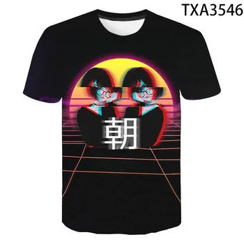 

2020 men's and women's new casual short-sleeved fashion vaporwave 3D printed children's clothing wild street trend T-shirt