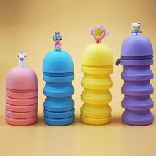 

Creative Stand Up Silicone Pen Case Pencil Pouch Silicone Length Stretched Adjustable Large Unicorn Pencil Case Organizer