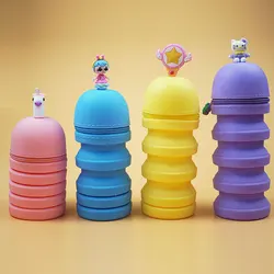 Étui à crayons en Silicone, pochette à crayons créative, extensible et réglable, grande licorne, organisateur 