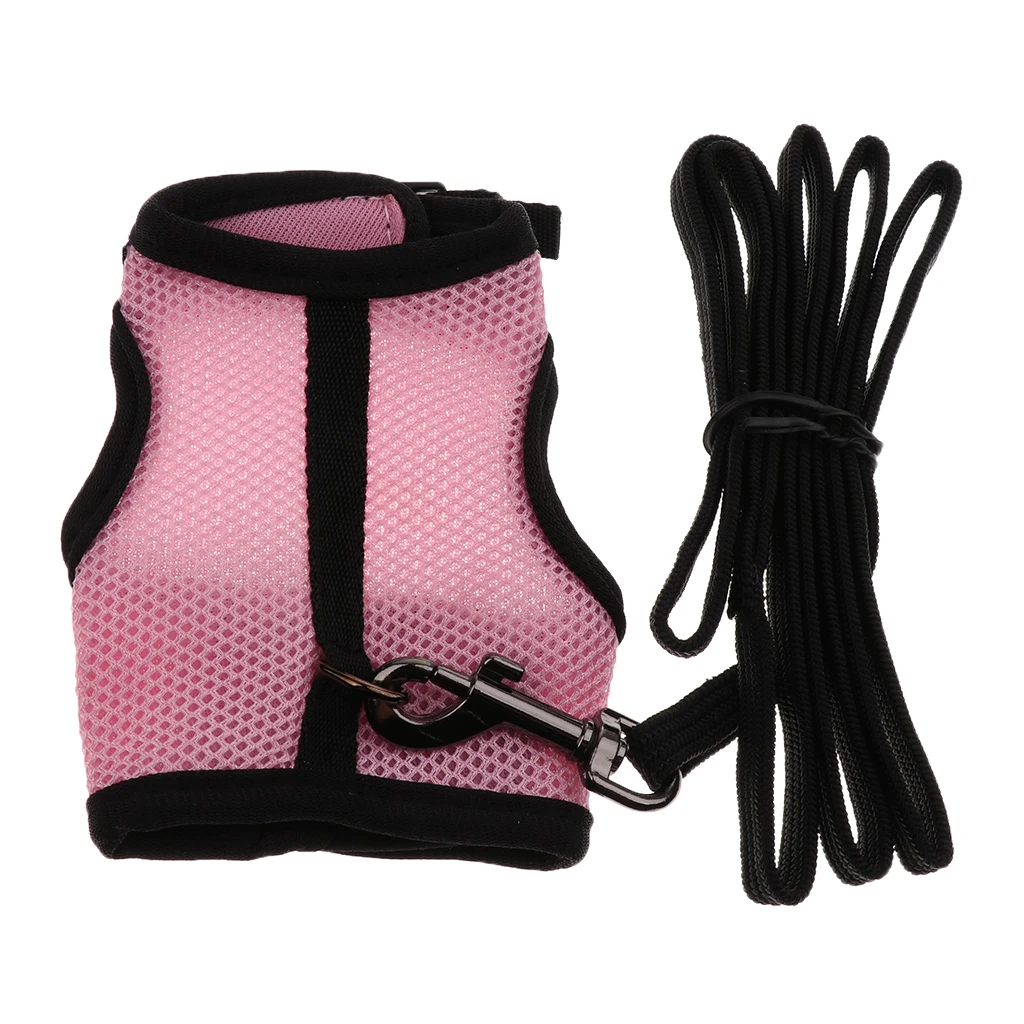 Adjustable Ferret Harness/Baby Rabbit/Squirrel/Hamster Rat Mouse Leash Lead Rope