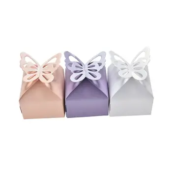 

50pcs Butterfly Candy Boxes 6*6*6cm Diy Party Baby Shower Boda Wedding Decor Paper Favors Gifts Boxes For Wedding Decoration