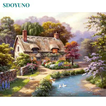 

SDOYUNO 5d DIY Diamond Painting Kits Embroidery Painting Cross Stitch Mosaic hobby Picture Rhinestone Wall Art Landscape