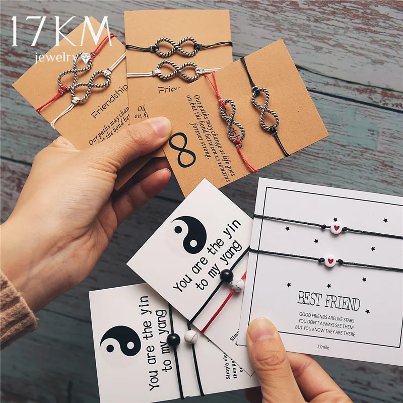 Женский и мужской Набор браслетов Boho 2 шт./компл. браслеты с регулируемыми