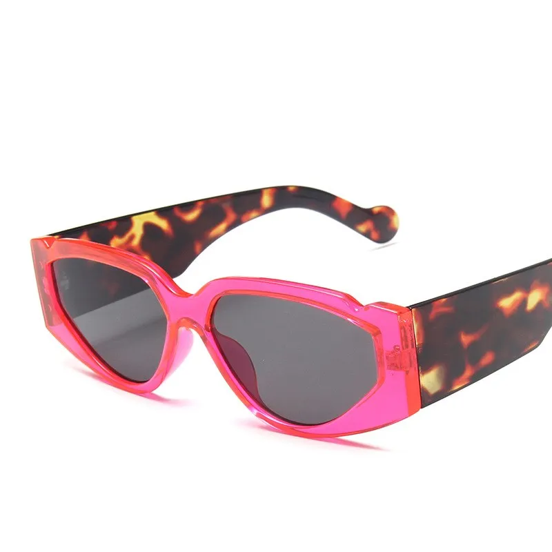 

Driving Glasses Women Male Small Square Frame Cat Eye Sunglasses Personality Pattern Fluorescent Glasses Popular Fashion Goggles
