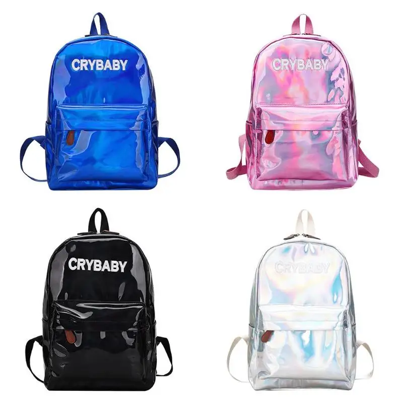 Уличный опрятный мужской/женский рюкзак с голограммой и лазером для мальчиков и девочек, школьный рюкзак