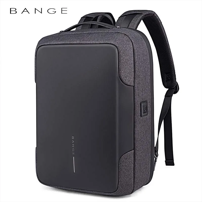 Bange Мужской многофункциональный рюкзак с USB зарядкой, анти-вор, 15,6 дюймов, рюкзаки для ноутбука, Подростковый модный мужской рюкзак для путешествий Mochila - Цвет: BLACK