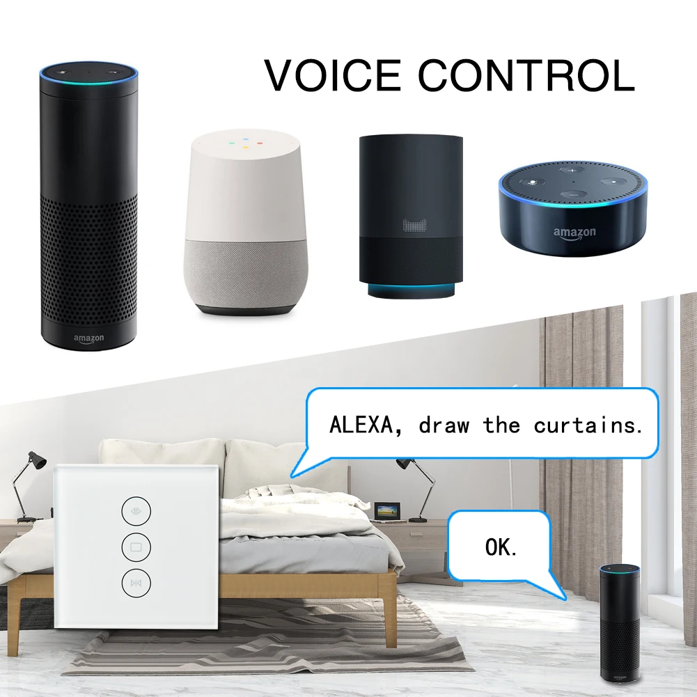 WiFi Smart Curtain Switch Smart Life Tuya APP Electric Motorized Curtain Blind Roller Shutter Works - 32931798558