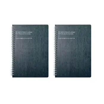 

2pcs Prcatical Side-spiral Notebooks Simple Cover Notepad Students Stationery for Diary Journal Travel (B5)